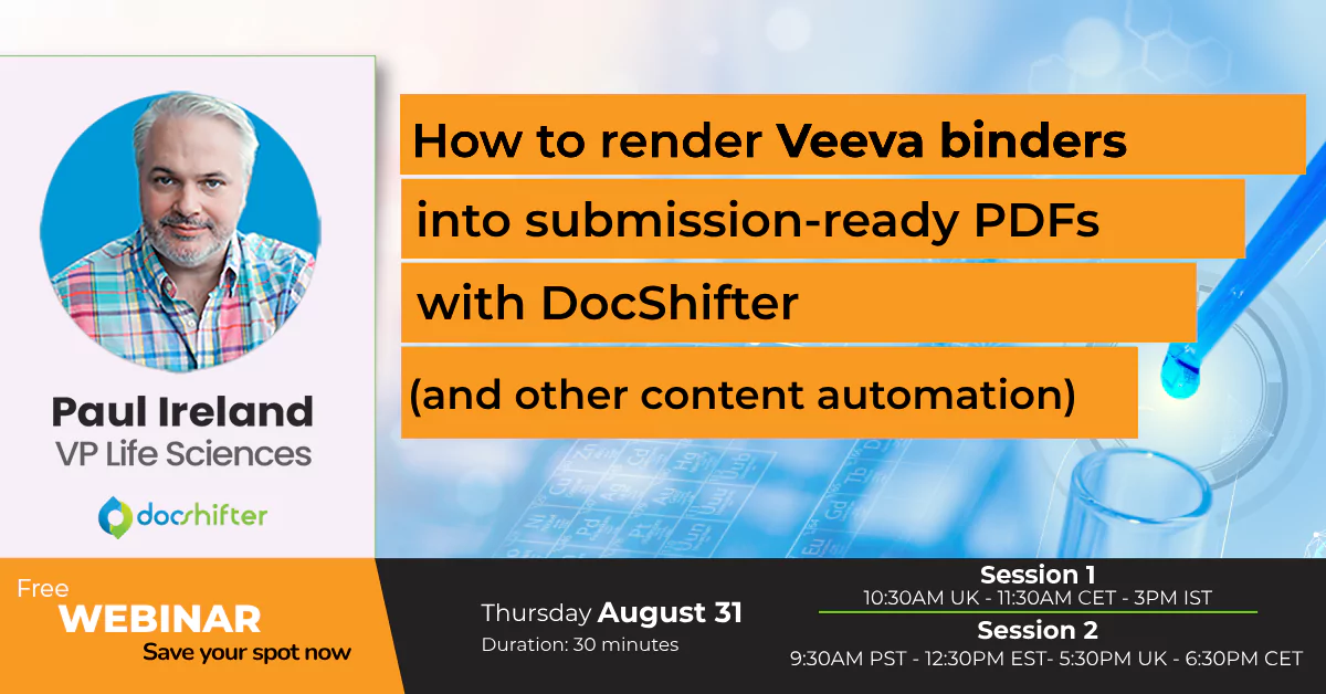 How to render Veeva binders with DocShifter - August webinar banner